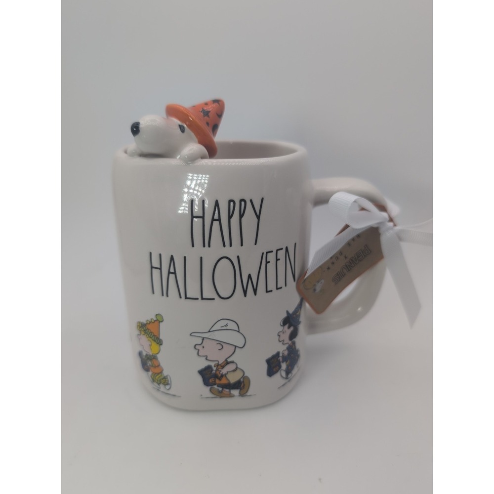 Rae Dunn Peanuts Snoopy Woodstock Charlie Brown "Happy Halloween"  Mug